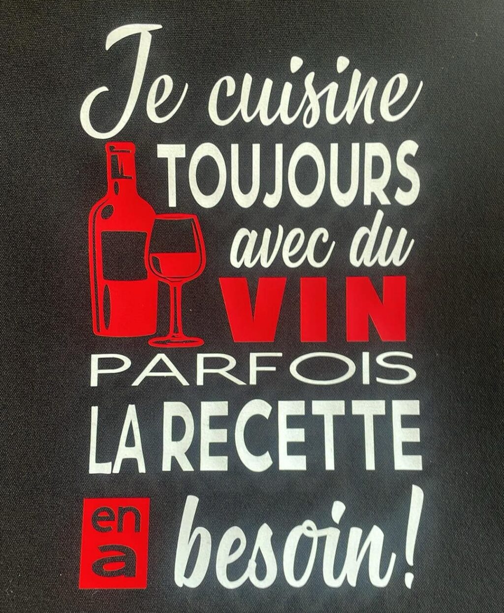 Tablier Je cuisine toujours avec du vin. – Image 2