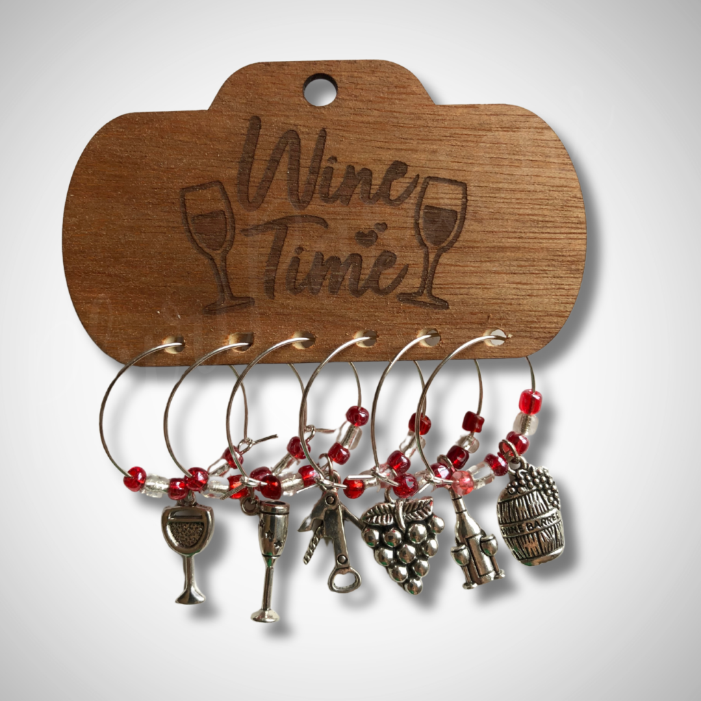 Bijoux pour verre avec pied - perles rouges