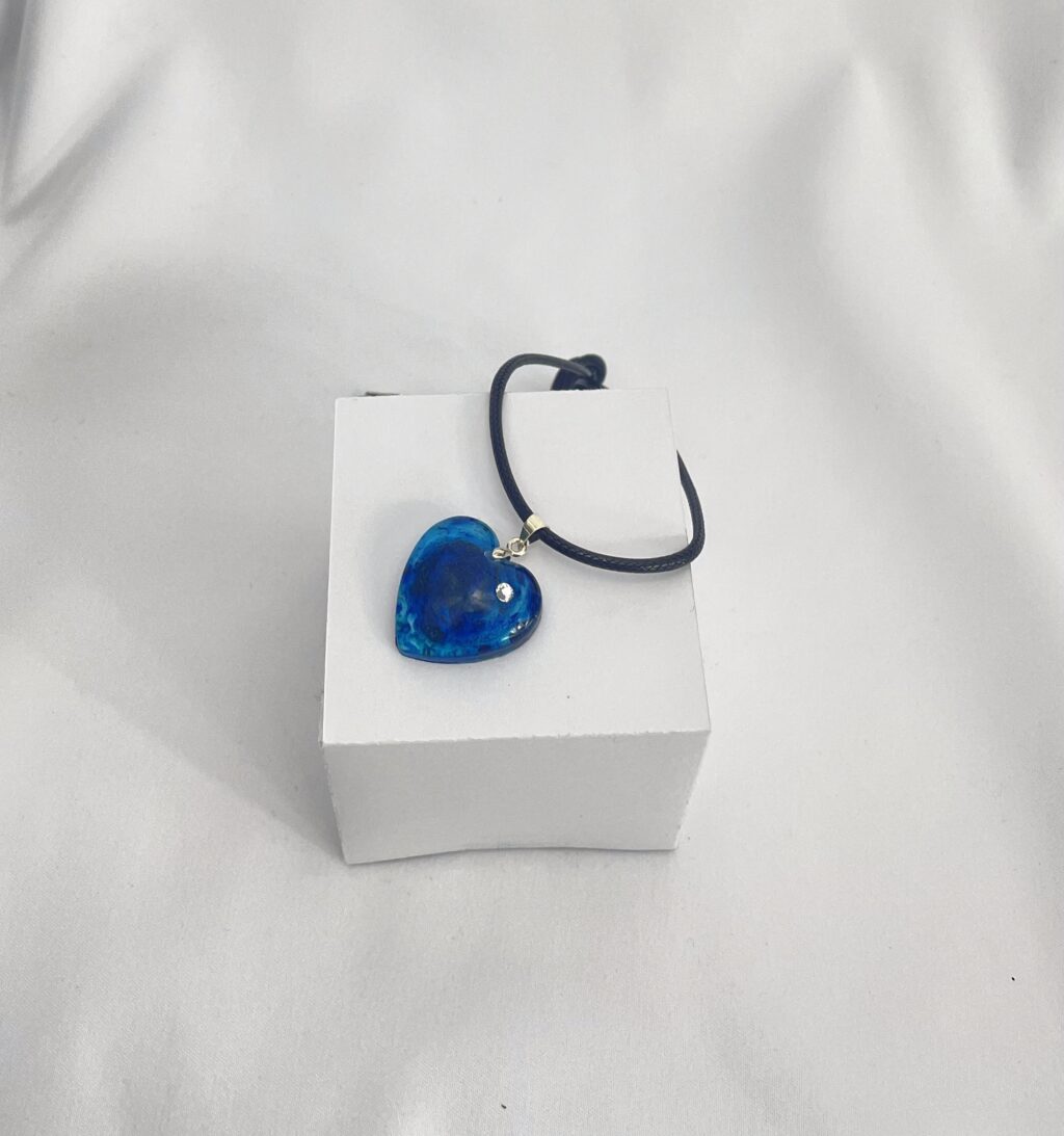 Pendentif coeur bleu – Image 2